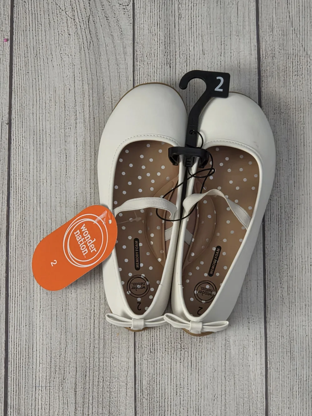 wonder nation White Girls Ballet Flats with Bow